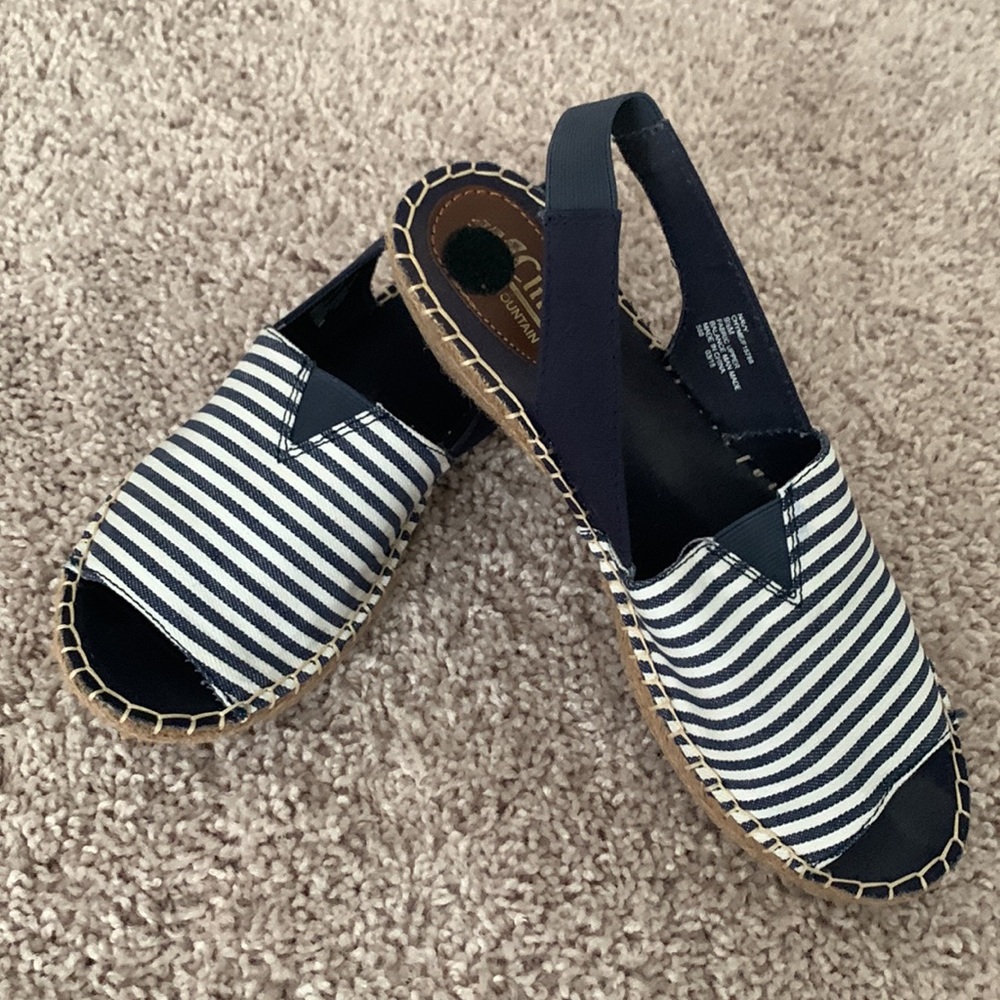 Navy wedge sandals